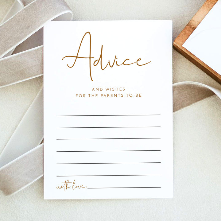 INDIE Rustic Taupe Baby Shower Advice and Wishes for Baby Cards