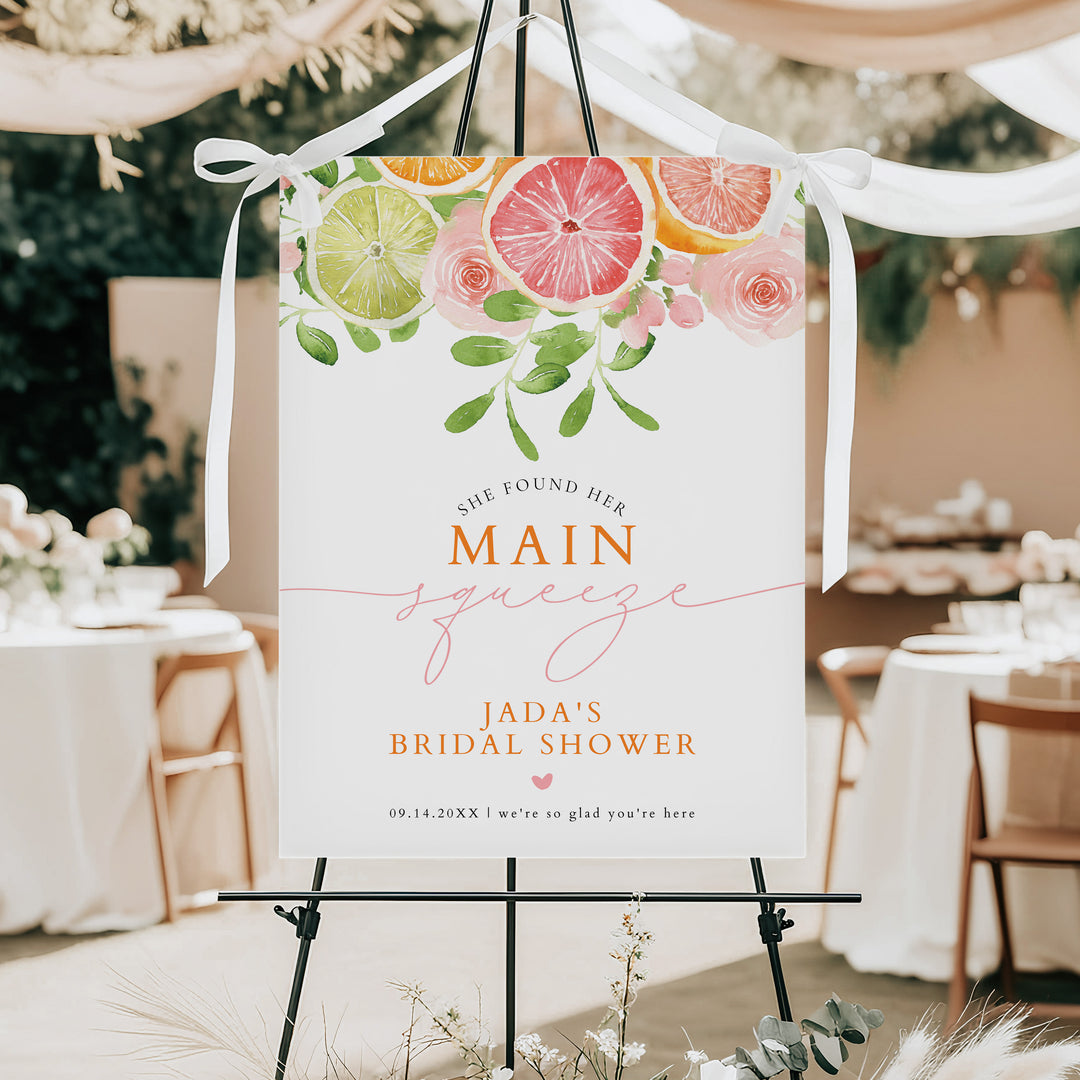 JADA She Found Her Main Squeeze Summer Bridal Shower Welcome Sign