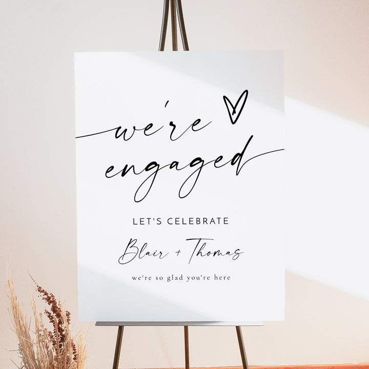 BLAIR We're Engaged Minimalist Engagement Party Welcome Sign