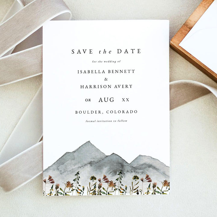 HEIDI Rustic Wildflower Wedding Save the Date Cards