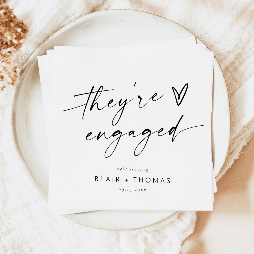 BLAIR They're Engaged Boho Engagement Party Napkins