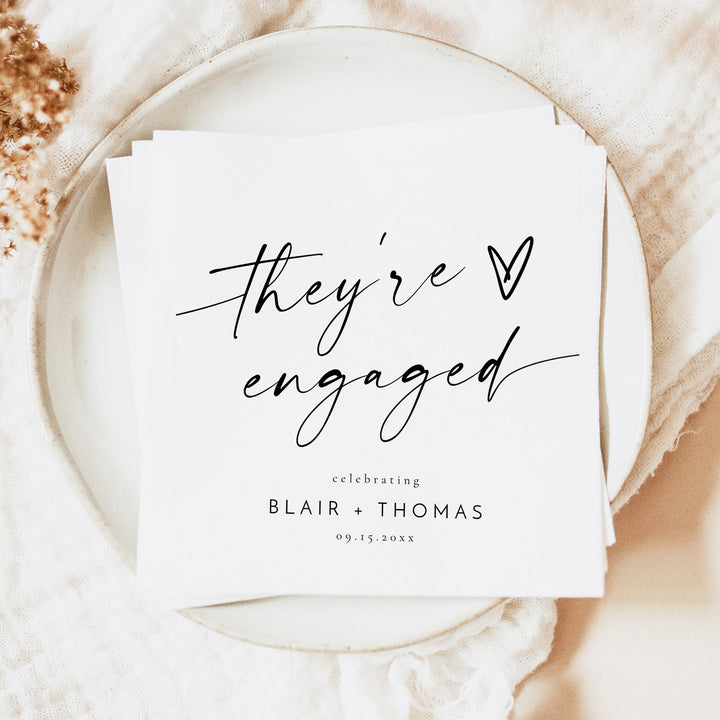 BLAIR They're Engaged Boho Engagement Party Napkins