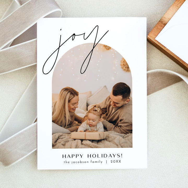 HARLOW Personalized Whimsical Photo Christmas Card Set