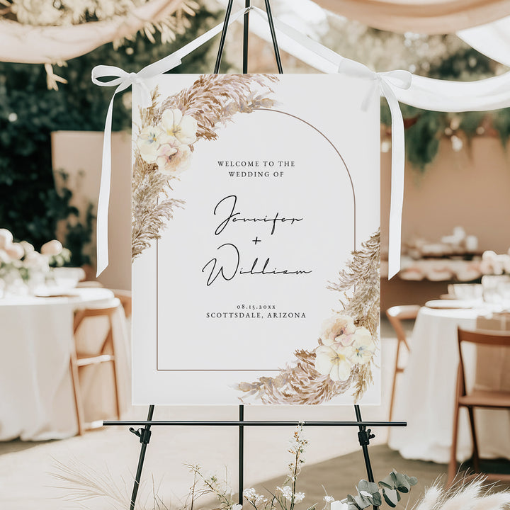 CIERA Fall Boho Arch Wedding Welcome Sign