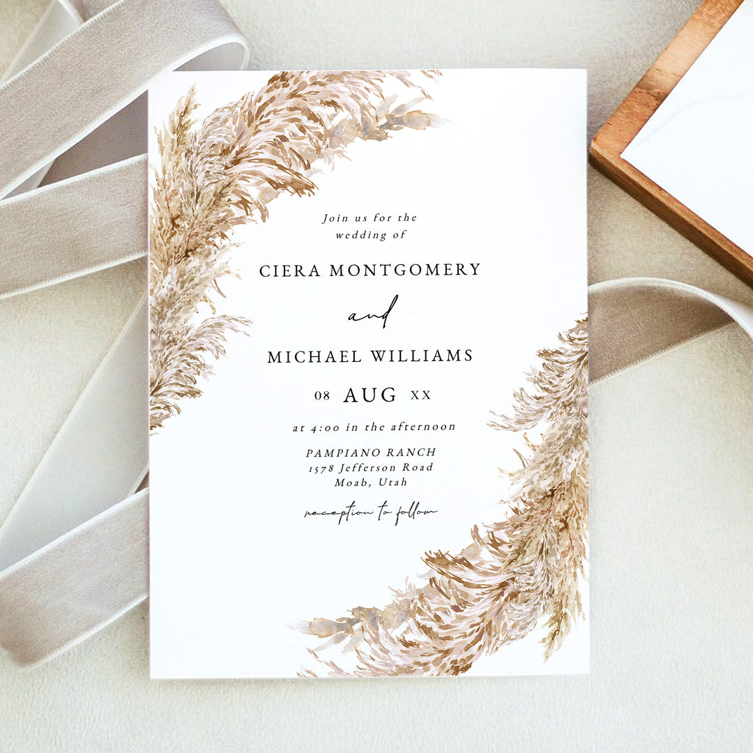 CIERA Boho Desert Wedding Invitation with Photo