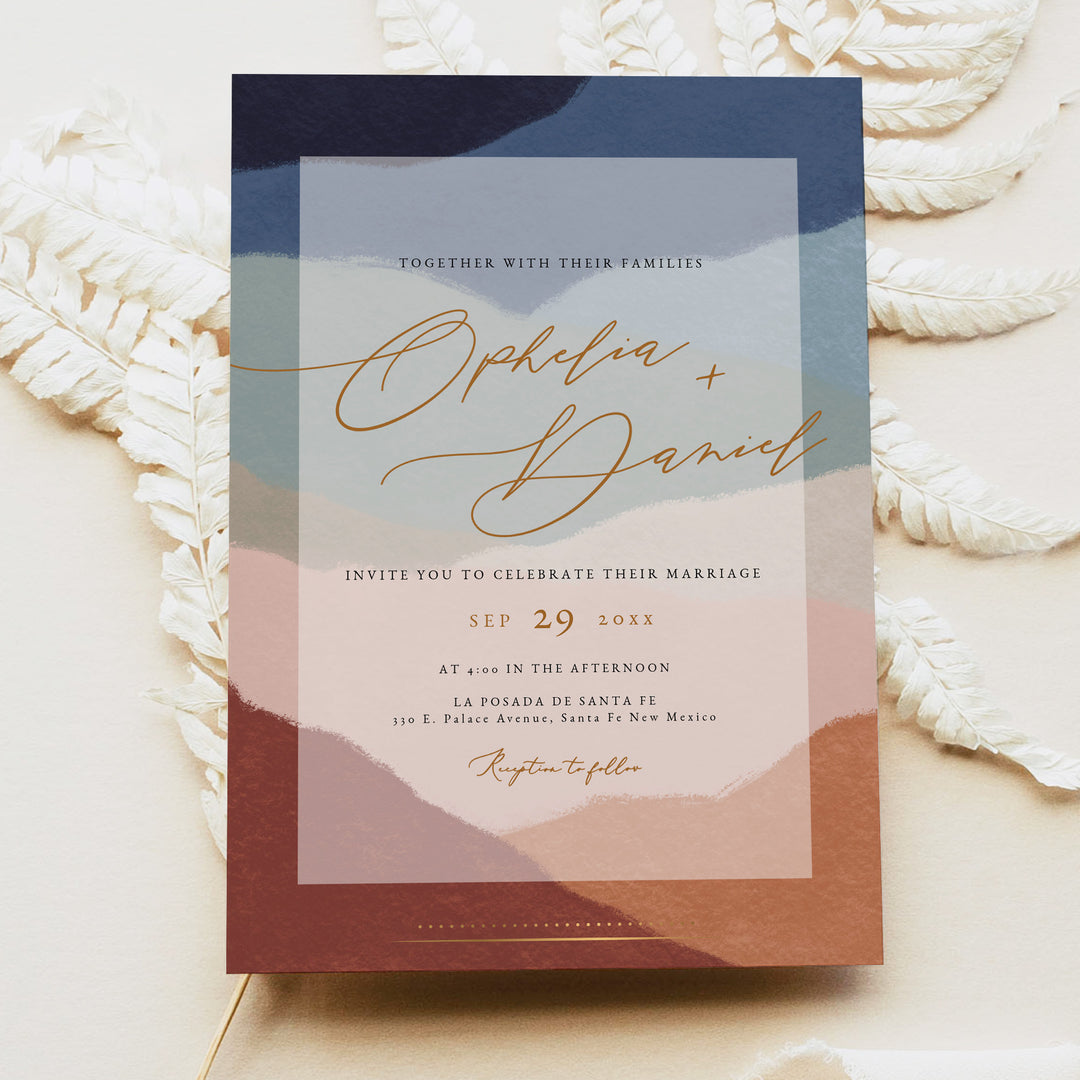 OPHELIA Southwestern Boho Wedding Invitation Suite with Photo