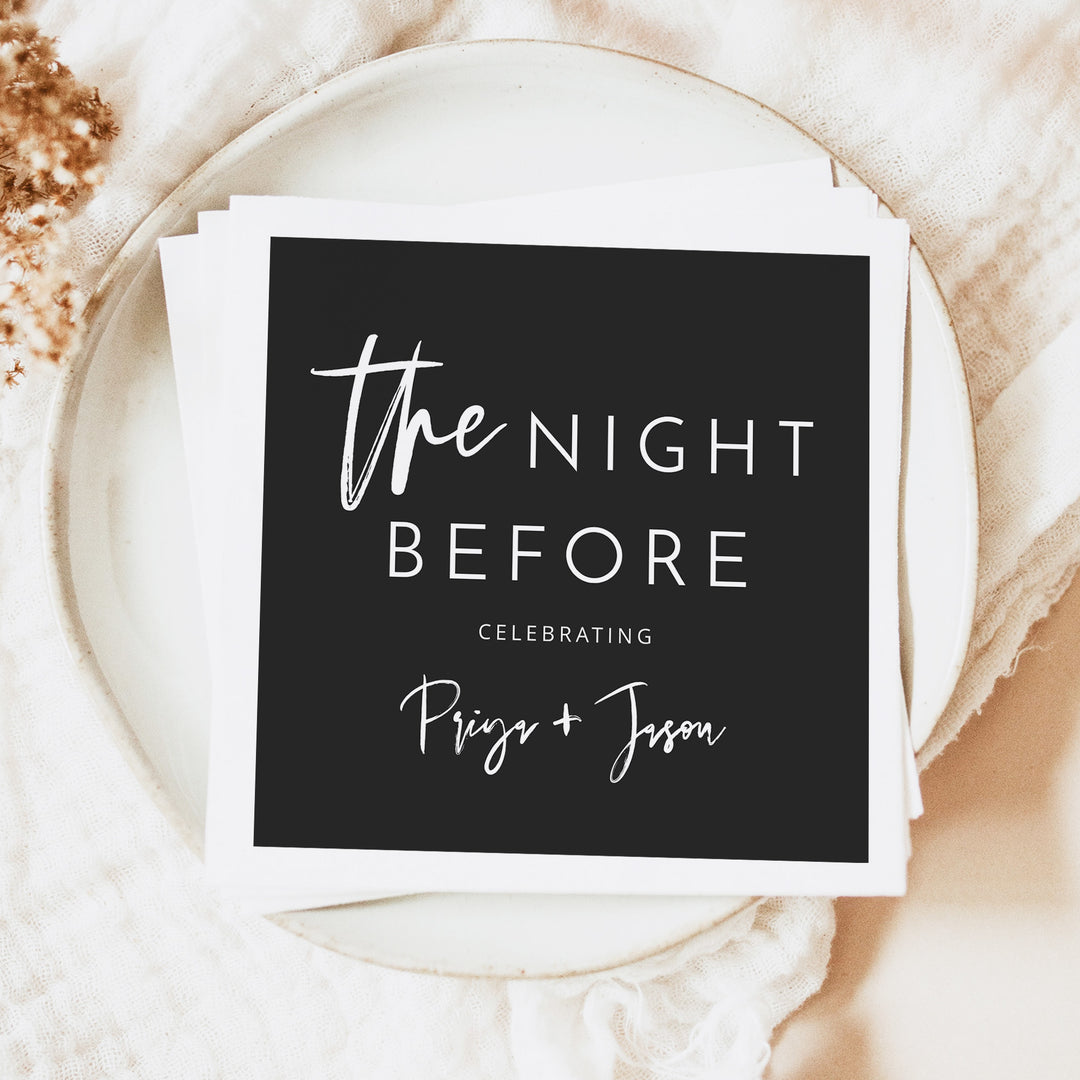 PRIYA Personalized The Night Before Rehearsal Dinner Napkins