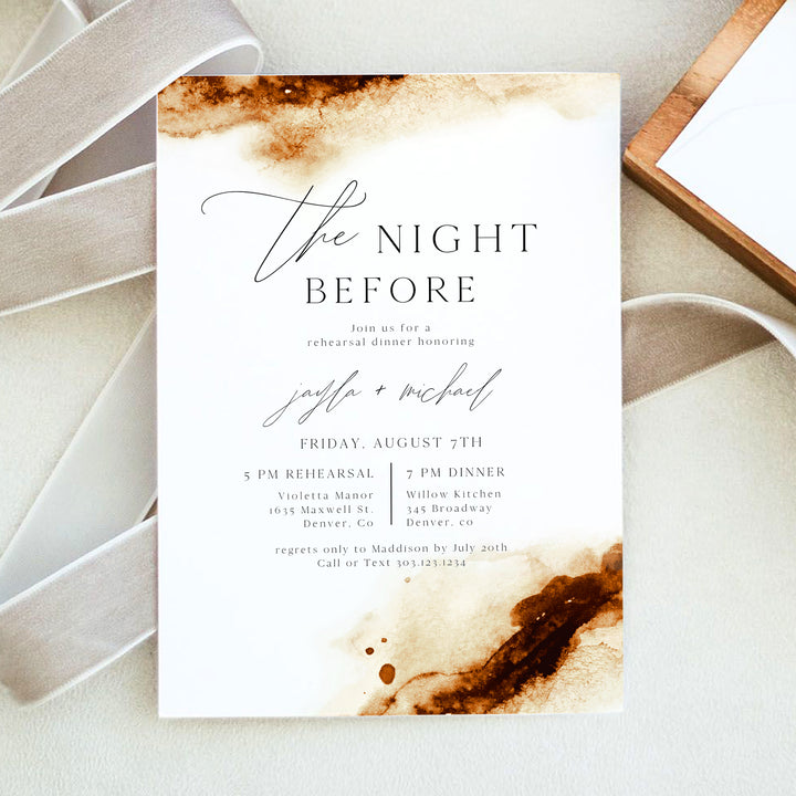 JAYLA Minimalist The Night Before Wedding Rehearsal Dinner Invitation