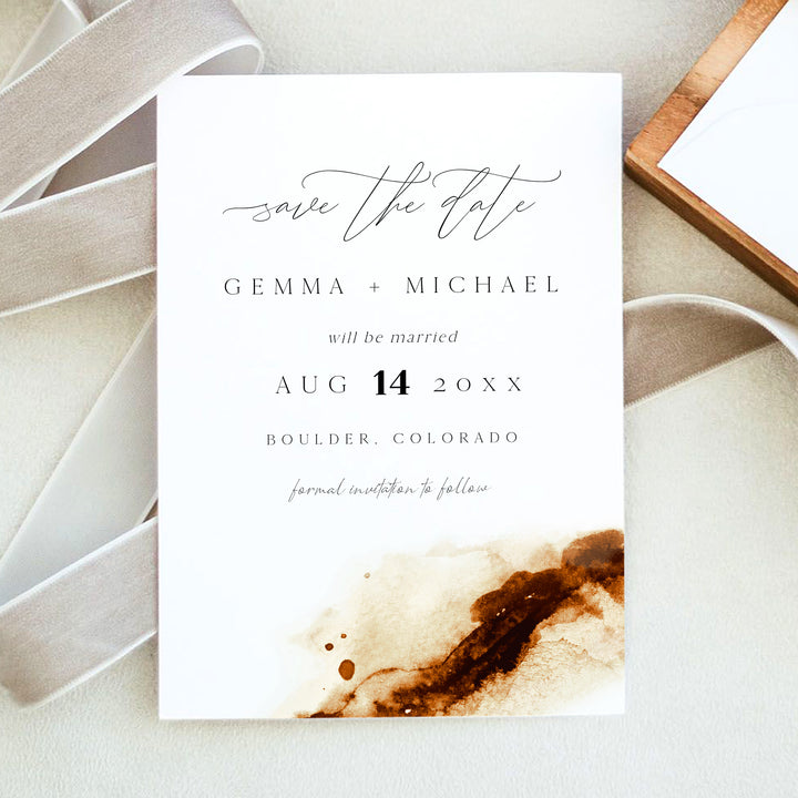 JAYLA Rustic Desert Wedding Save the Date Invitations with Photo