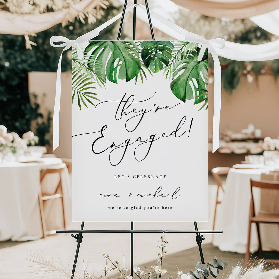 CORA They're Engaged Summer Engagement Party Welcome Sign