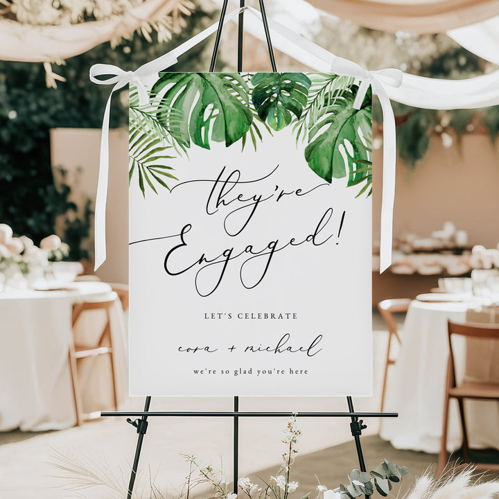 CORA They're Engaged Summer Engagement Party Welcome Sign