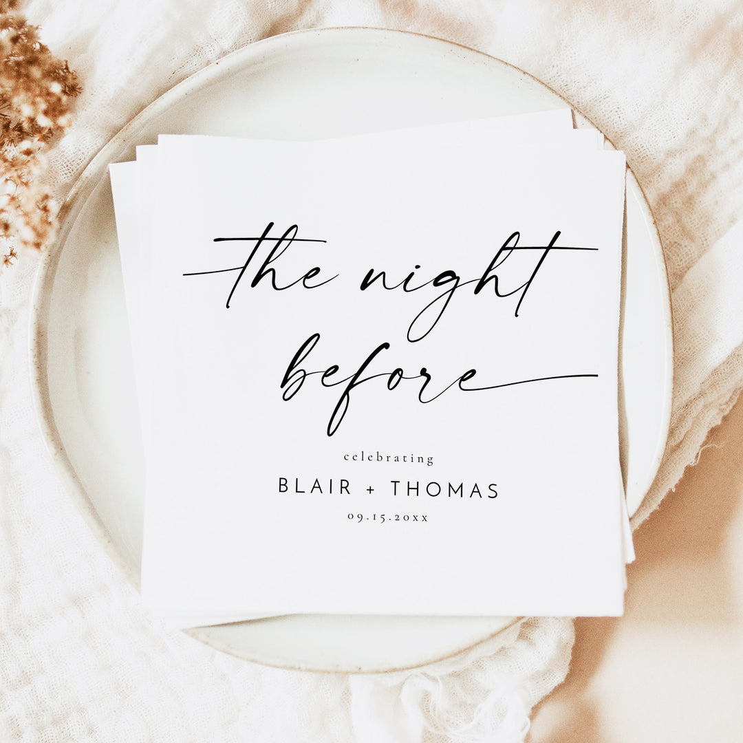 BLAIR The Night Before Rehearsal Dinner Napkins Personalized