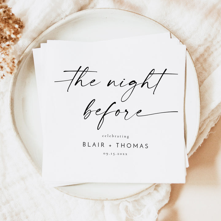 BLAIR The Night Before Rehearsal Dinner Napkins Personalized