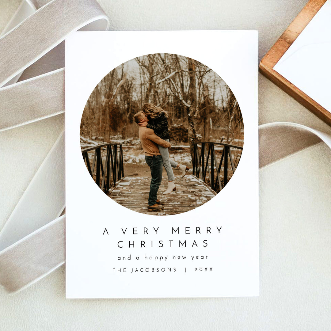 KENNEDY Personalized Merry Christmas Photo Greeting Card Set