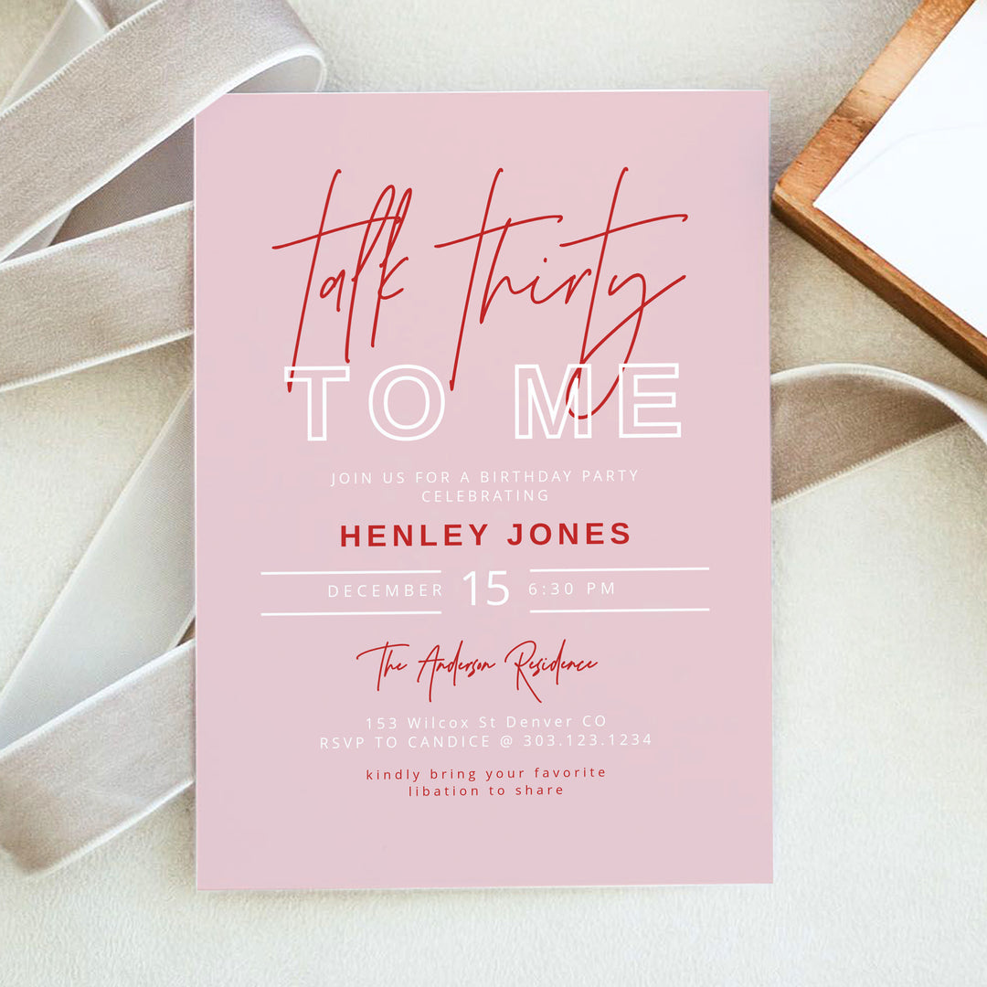 HENLEY Modern Funny 30th Birthday Party Invitation