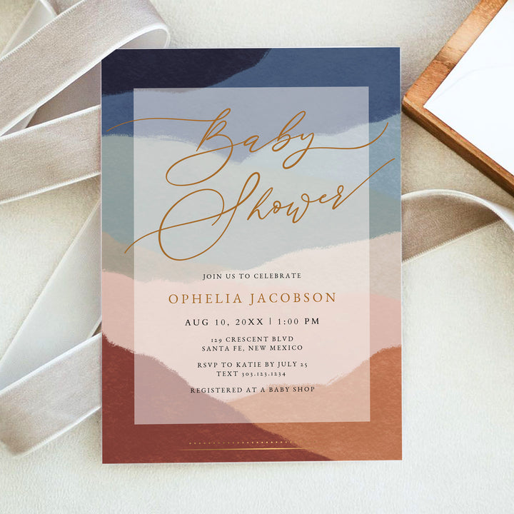 OPHELIA Southwestern Terracotta Boho Baby Shower Invitation