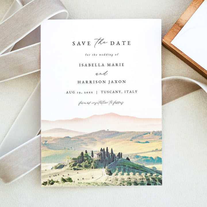 TUSCANY Italy Romantic Destination Wedding Save the Date Invitations