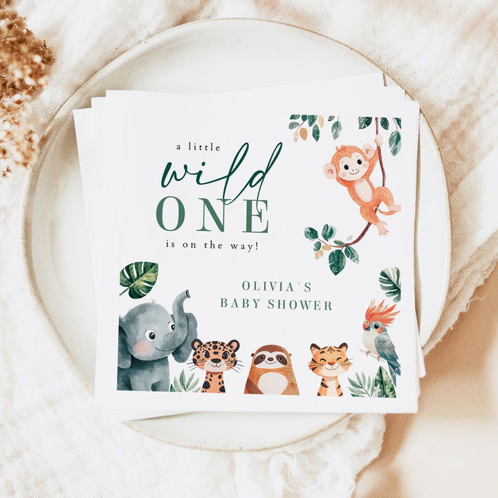 WILDER Personalized Wild One Baby Shower Napkins