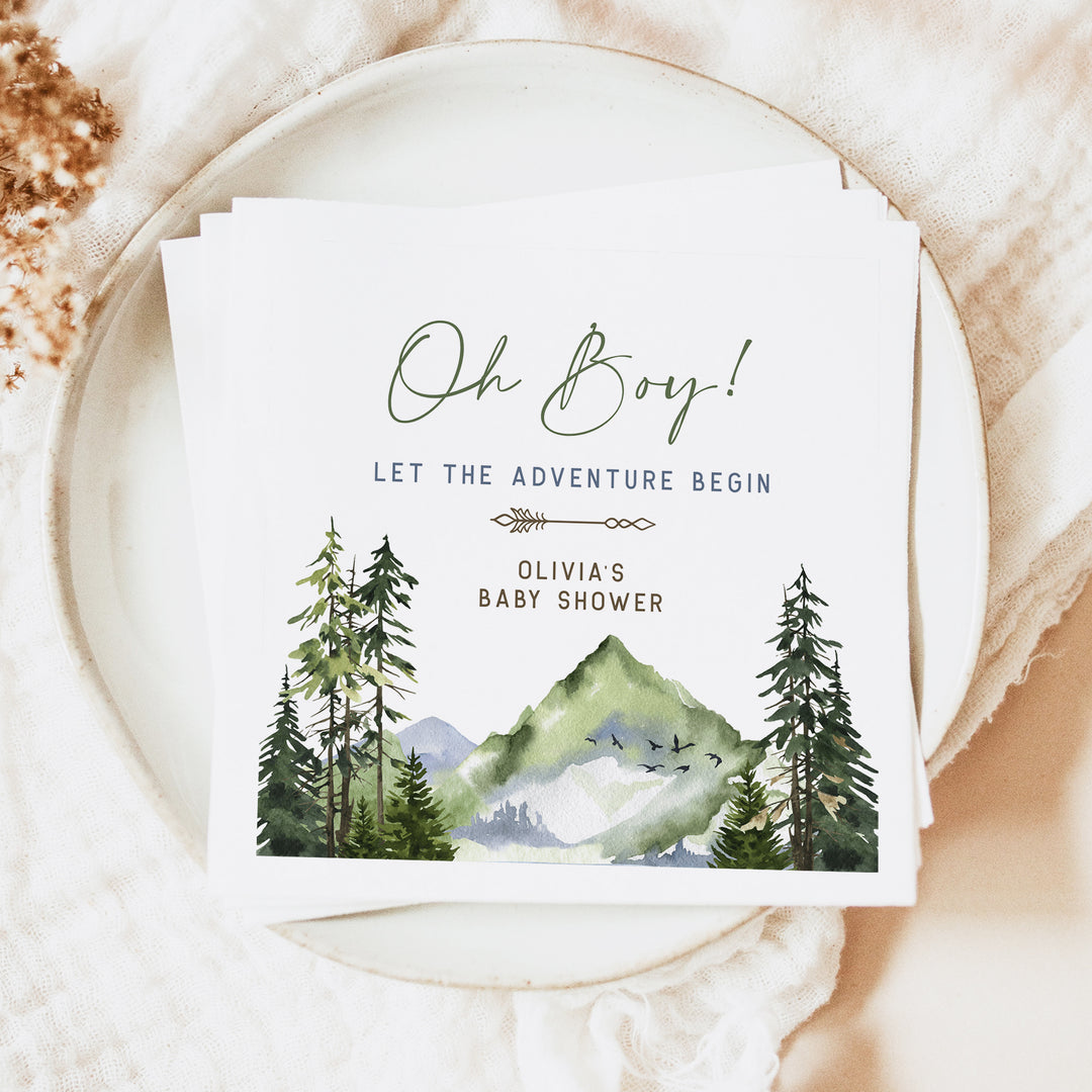 FINN Let the Adventure Begin Baby Shower Napkins