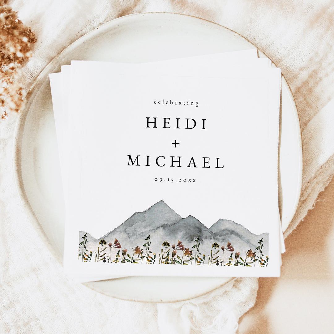 HEIDI Rustic Outdoor Rehearsal Dinner or Wedding Napkins