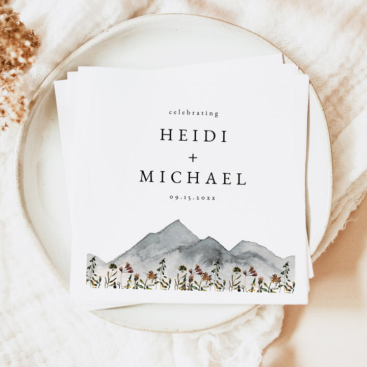 HEIDI Rustic Outdoor Rehearsal Dinner or Wedding Napkins