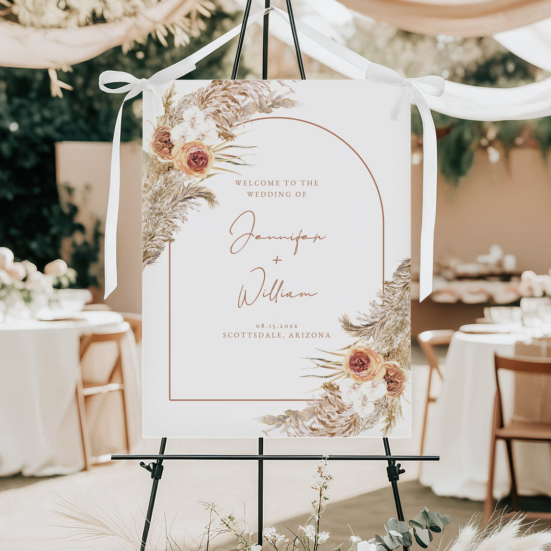 CIERA Romantic Bohemian Terracotta Wedding Welcome Sign