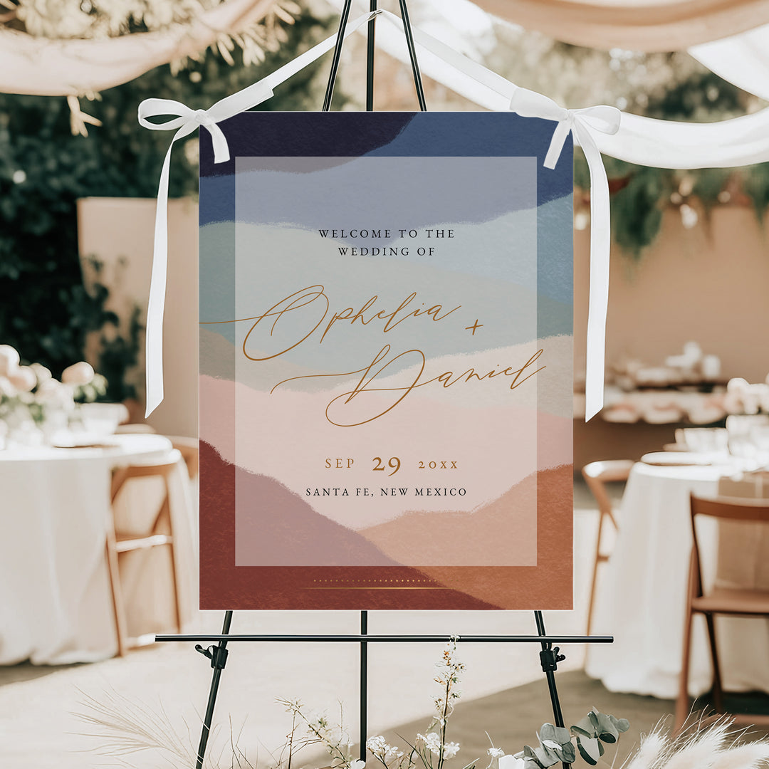 OPHELIA Terracotta Boho Desert Wedding Welcome Sign