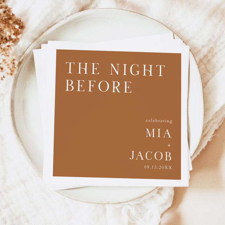 MIA The Night Before Bohemian Wedding Rehearsal Dinner Napkins