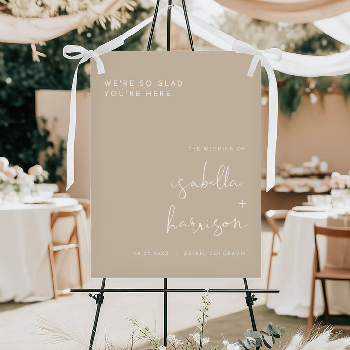 INDIE Simple Taupe Wedding Welcome Sign