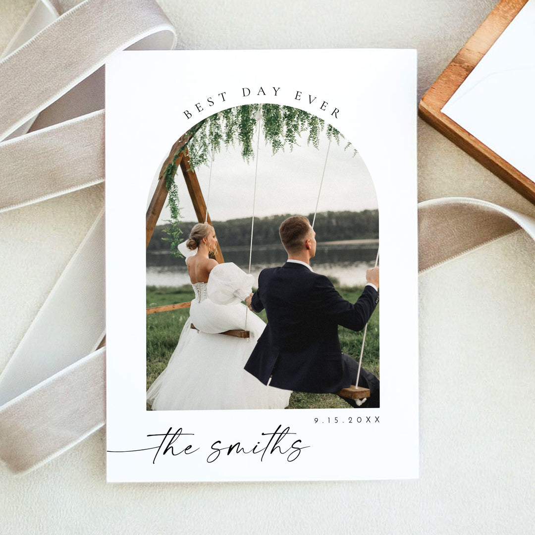 BLAIR Personalized Boho Wedding Photo Thank You Cards