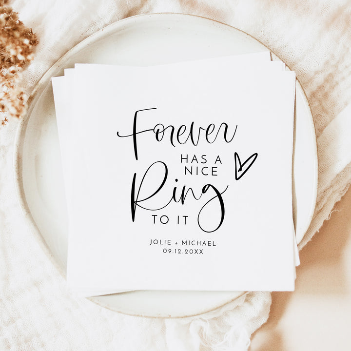 JOLIE Forever Has a Nice Ring To It Engagement Party or Wedding Napkin