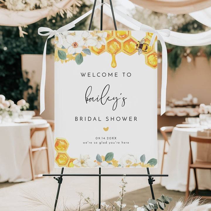 ROMY Rustic Honey Bee Themed Bridal Shower Welcome Sign