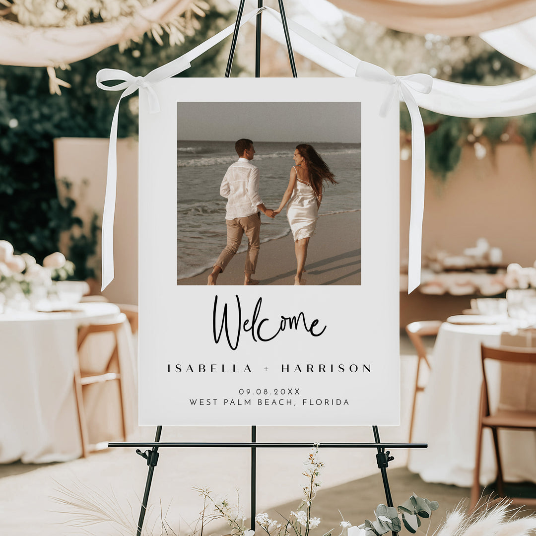 WILLOW Simple Romantic Photo Wedding Welcome Sign