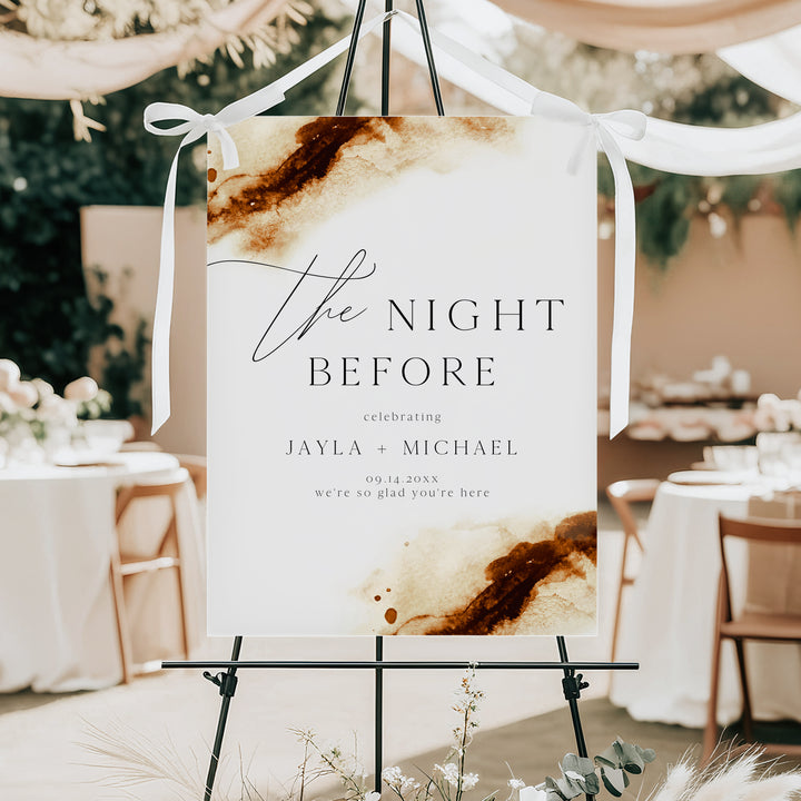 JAYLA The Night Before Fall Wedding Rehearsal Dinner Welcome Sign