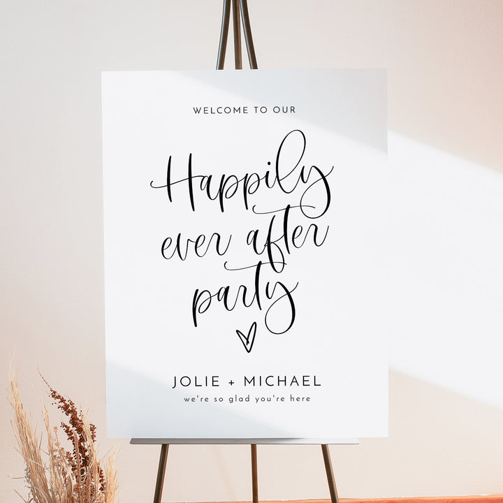JOLIE Happily Ever After Elopement Party or Wedding Reception Welcome Sign