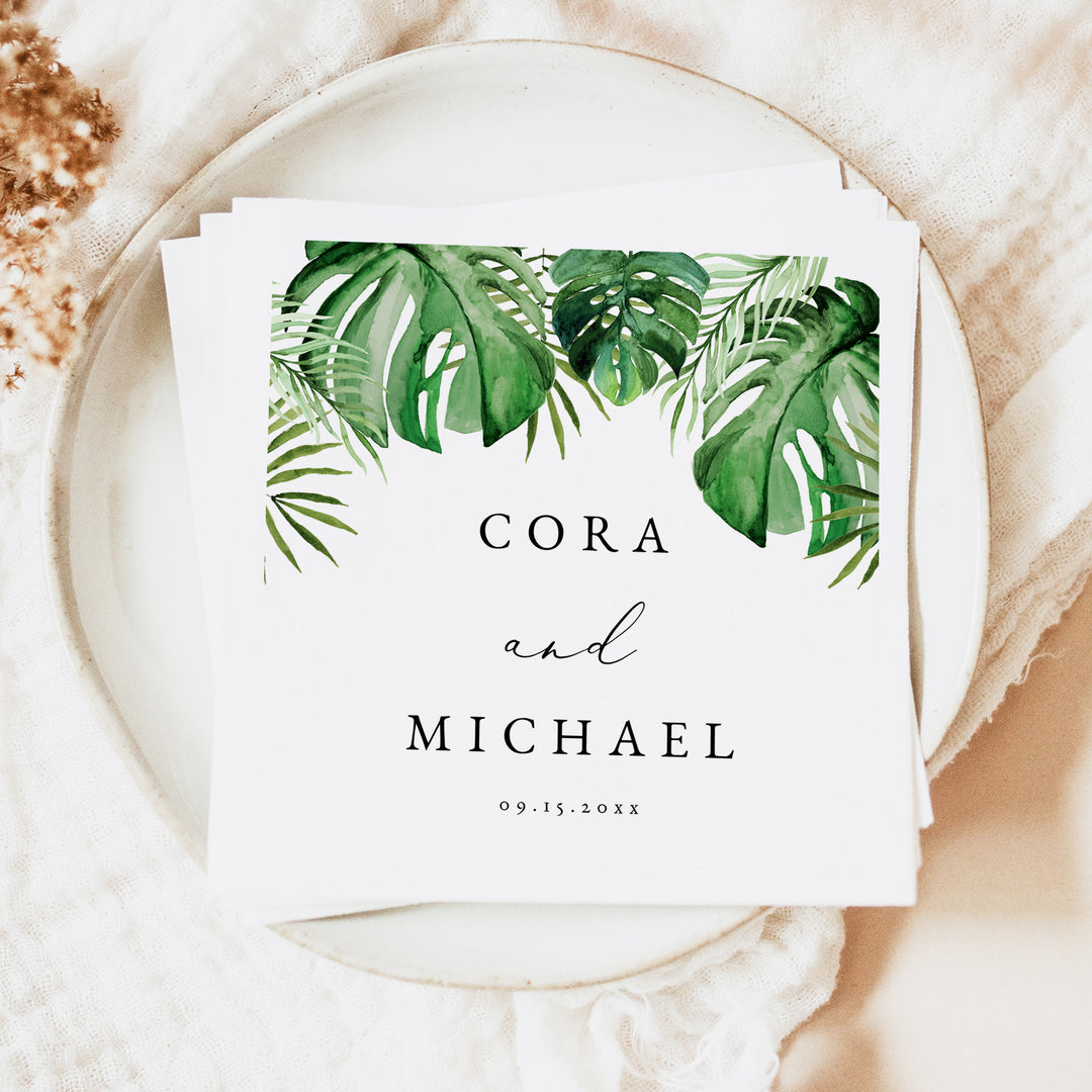 CORA Beach Destination Wedding Napkins Personalized