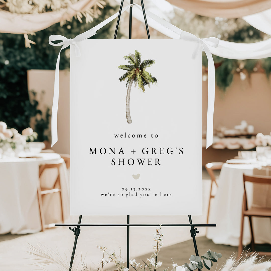 MONA Modern Tropical Couples Shower Welcome Sign