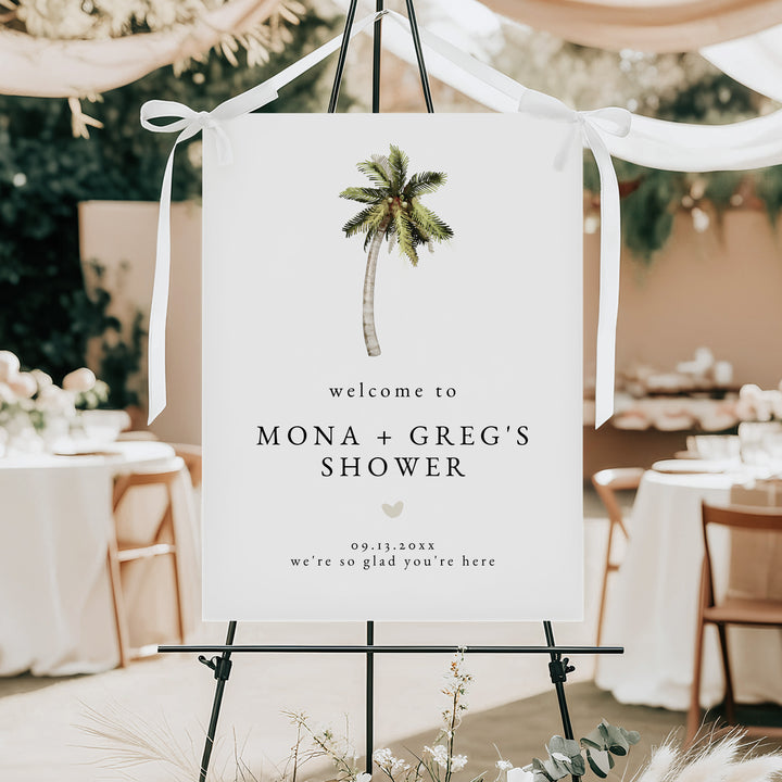 MONA Modern Tropical Couples Shower Welcome Sign