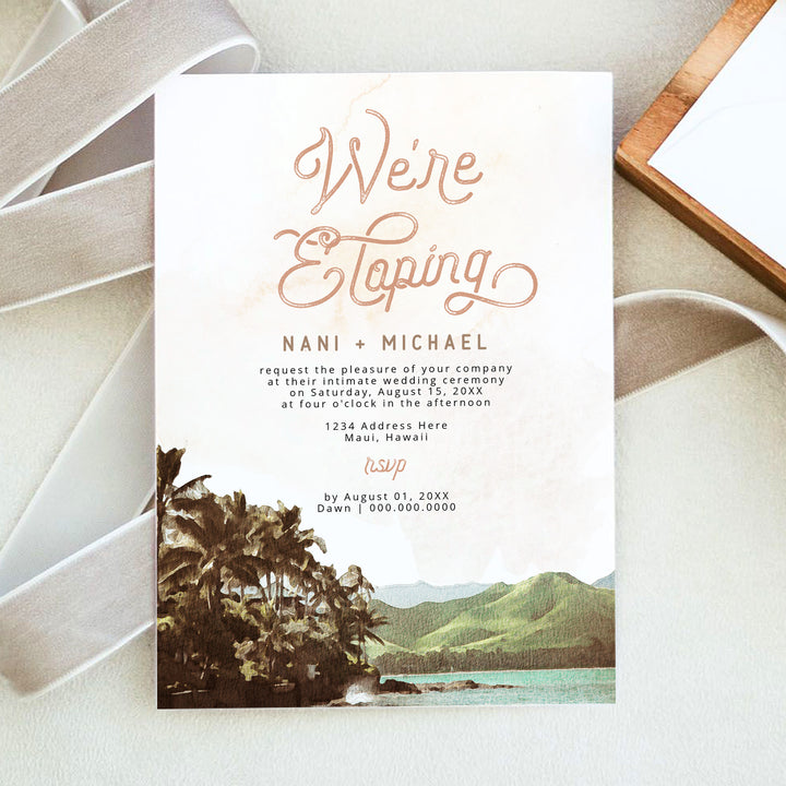 NANI We're Eloping Tropical Destination Elopement Invitation