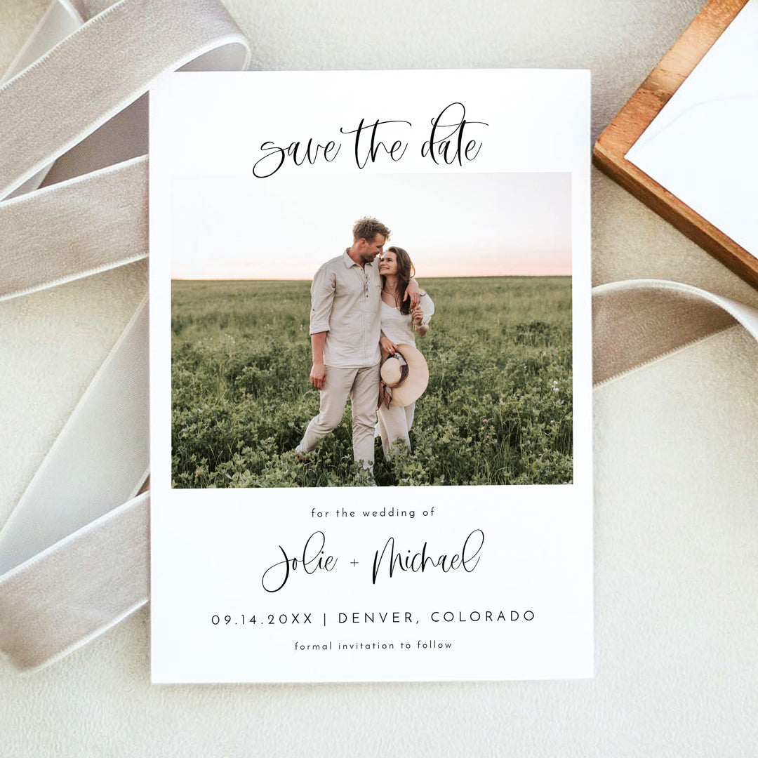 JOLIE Rustic Wedding Photo Save the Date Cards