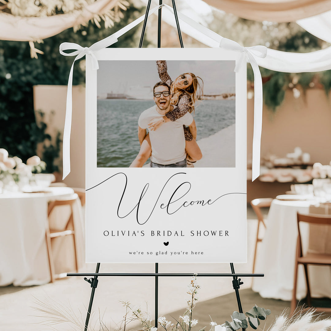 ASHER Personalized Bridal Shower Welcome Sign with Photo