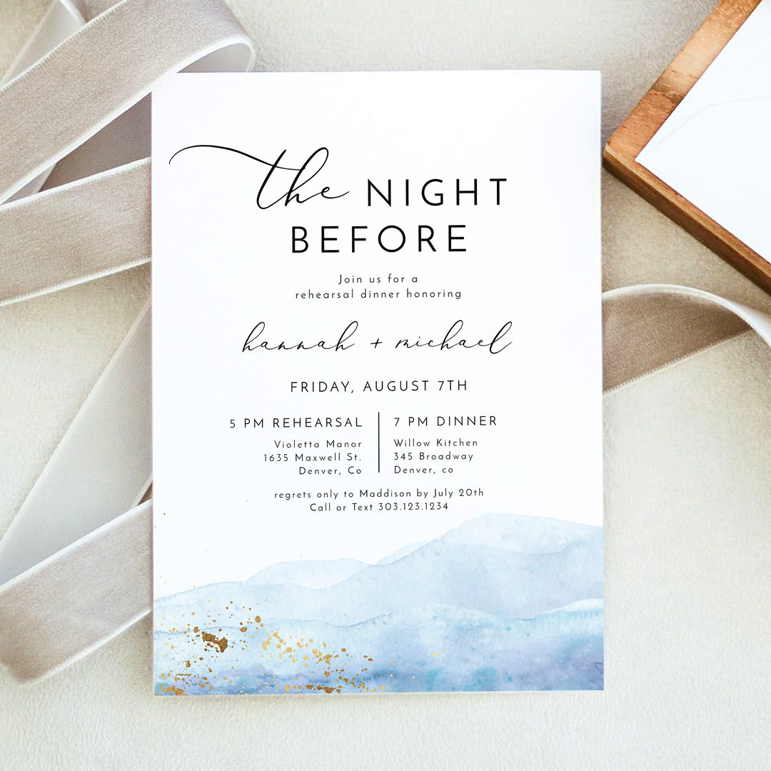 BLAKELY The Night Before Destination Wedding Rehearsal Dinner Invitation