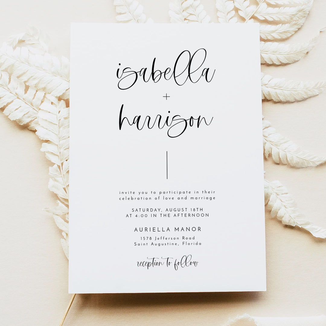 JOLIE Romantic Boho Wedding Invitation Suite with Photo