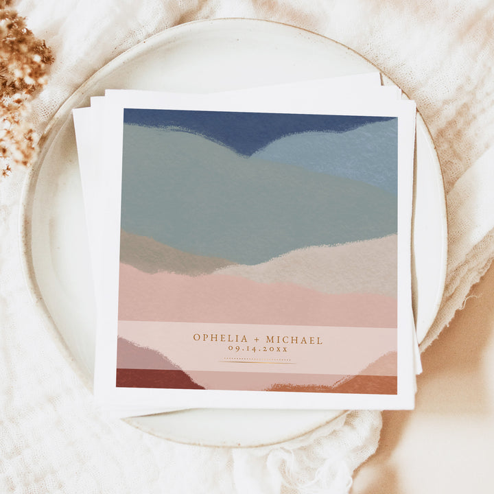 OPHELIA Modern Autumn Desert Wedding Napkins