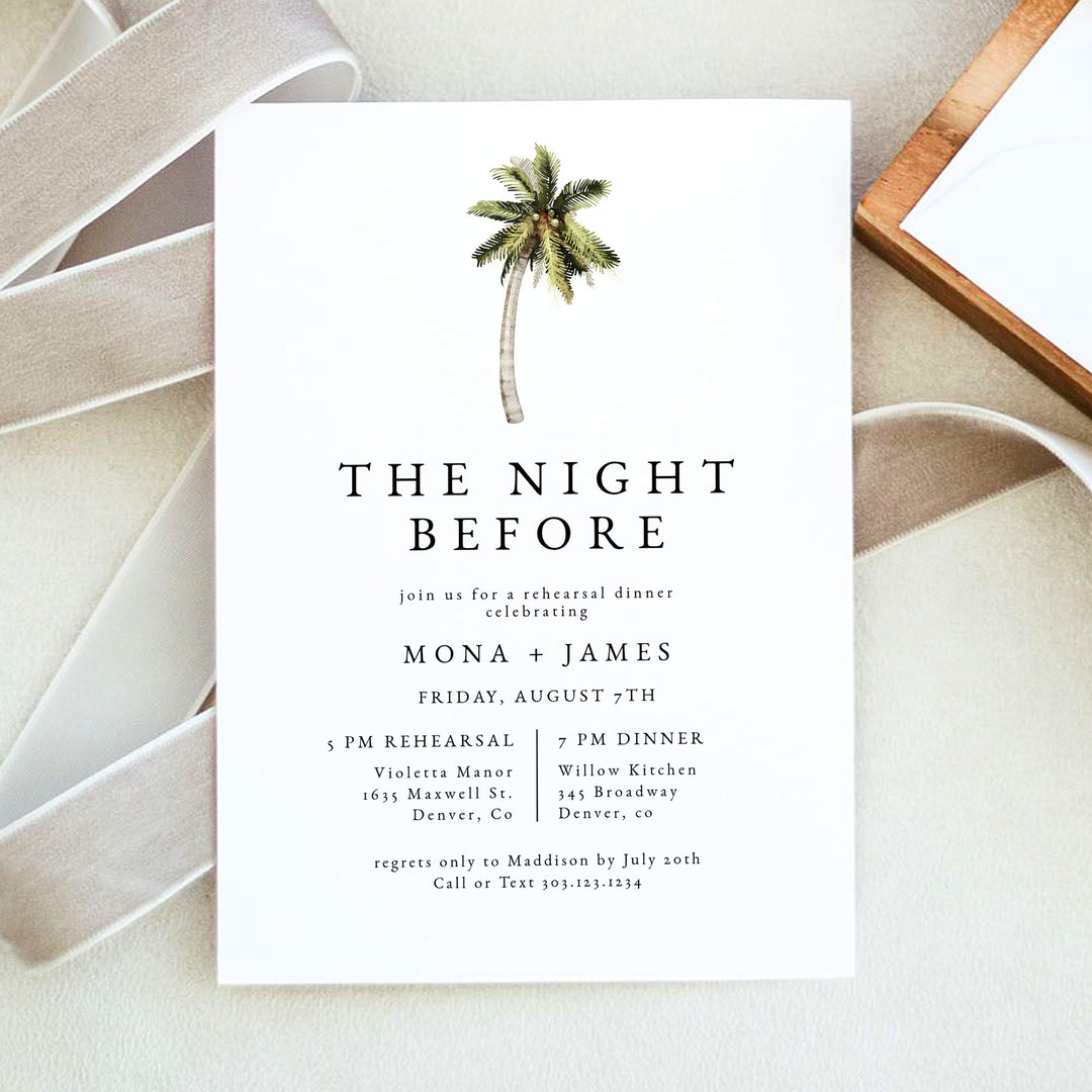 MONA Tropical The Night Before Rehearsal Dinner Invitations