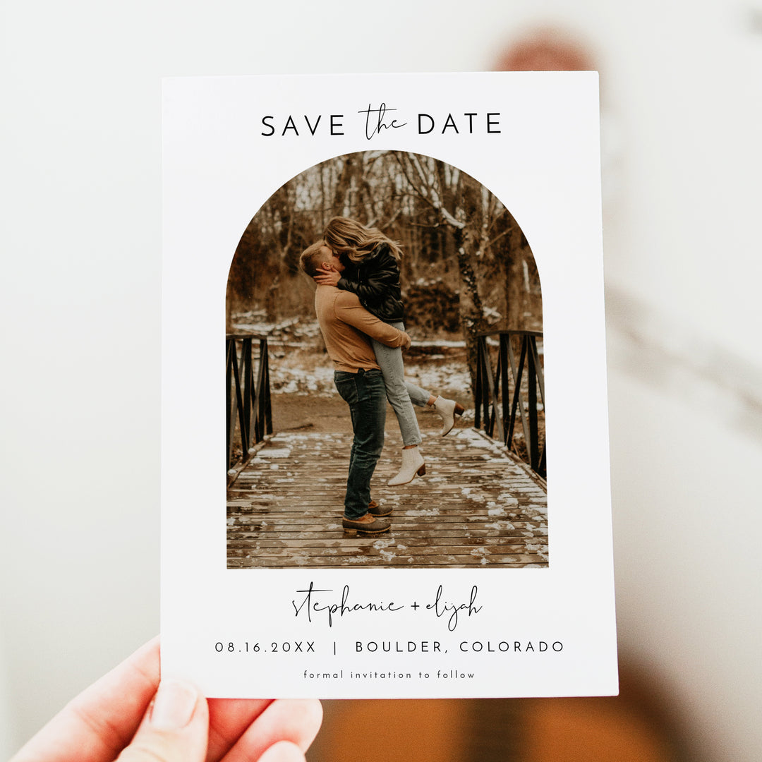 ADELLA Modern Minimalist Arch Photo Save the Date