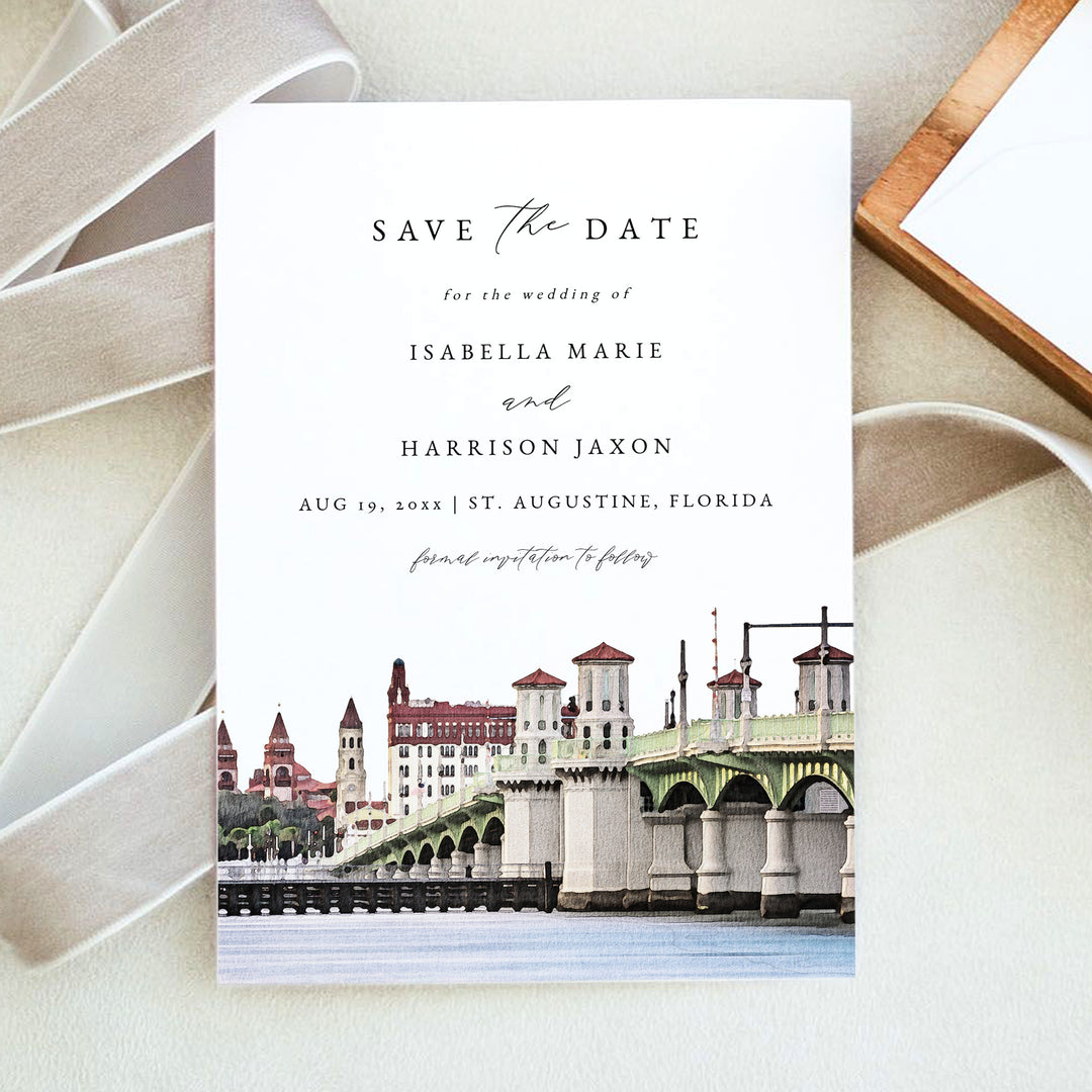 ST AUGUSTINE Florida Coastal Wedding Photo Save the Date Cards