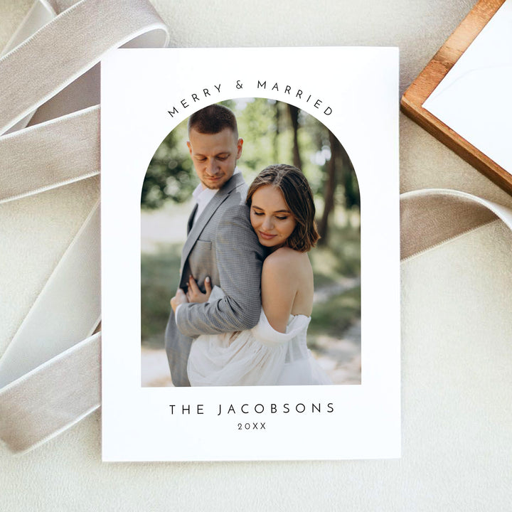 KENNEDY Merry and Married Personalized Christmas Photo Cards