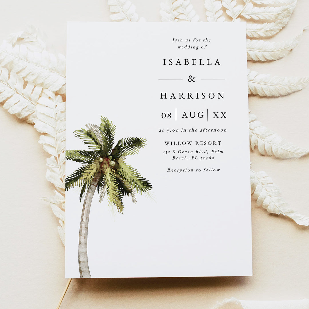 MONA Beach Destination Wedding Invitation Suite with Photo
