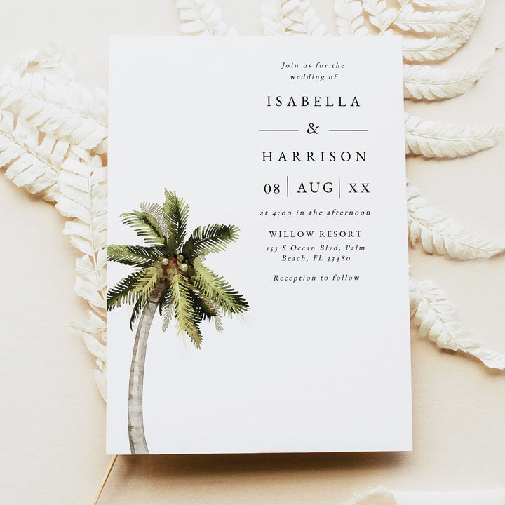 MONA Beach Destination Wedding Invitation Suite with Photo